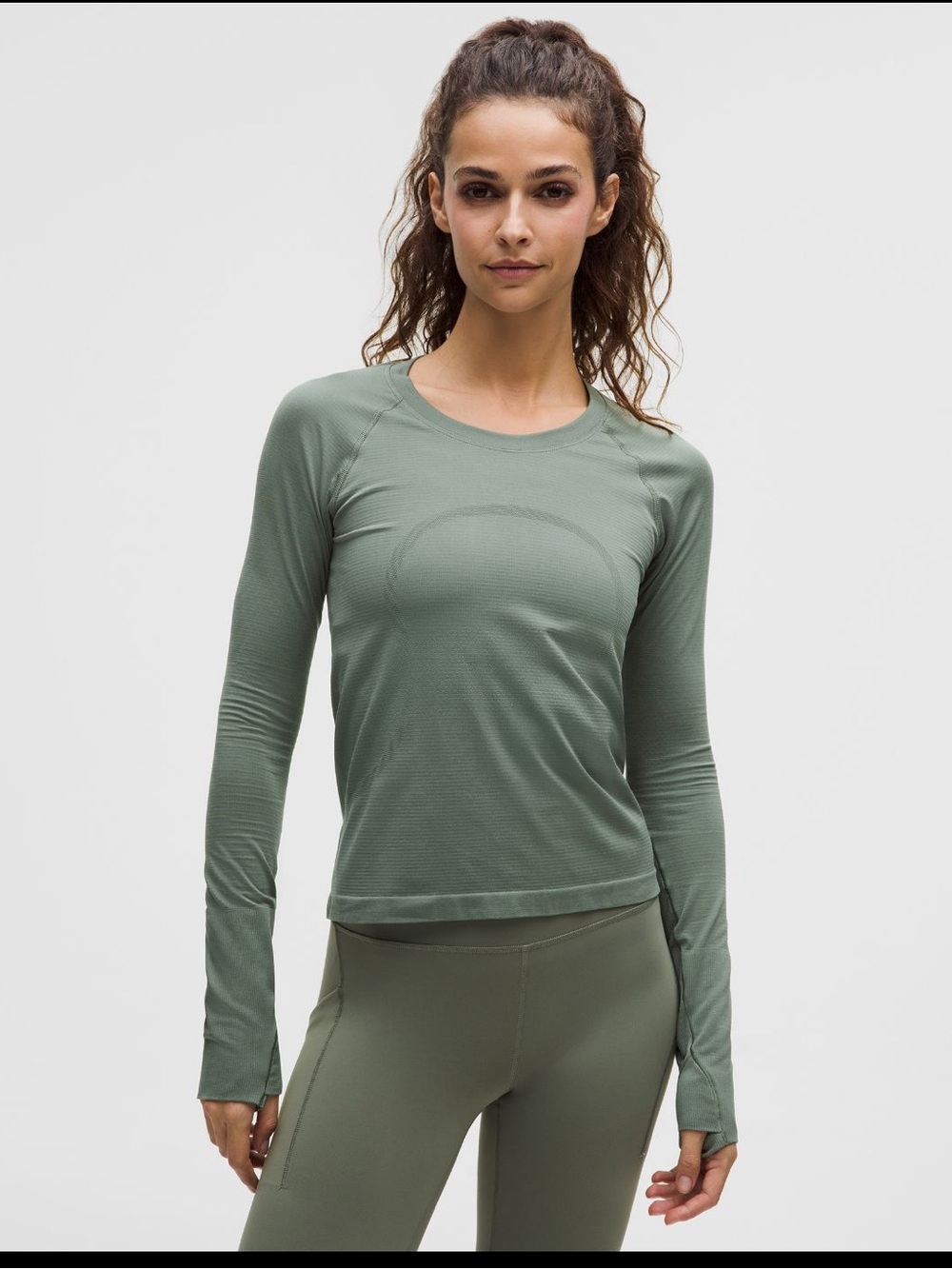 #1071 NWT Lululemon Swiftly Tech 2.0 Long Sleeve Race Waist Length Willow Lf 12